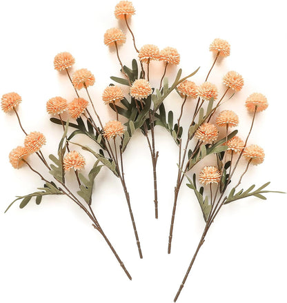 5pcs Coral Pink Faux Silk Mums Artificial Flowers, Bulk Fake Small Mini Chrysanthemums with Stems for DIY Wedding Centerpieces Floral Arrangements Vase Fillers Home Decorations