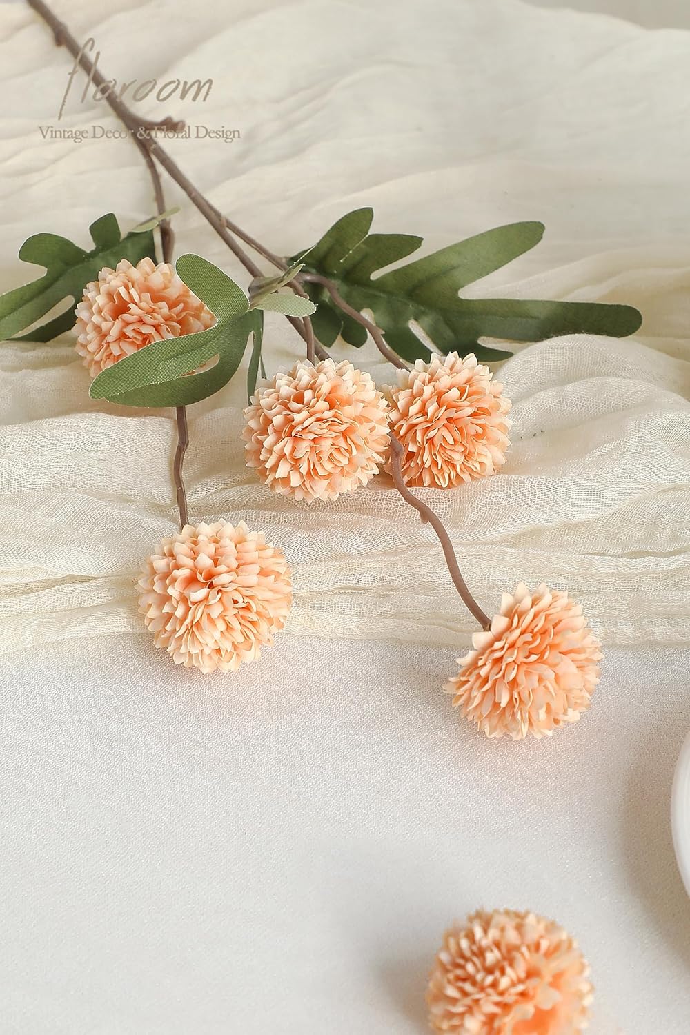 5pcs Coral Pink Faux Silk Mums Artificial Flowers, Bulk Fake Small Mini Chrysanthemums with Stems for DIY Wedding Centerpieces Floral Arrangements Vase Fillers Home Decorations