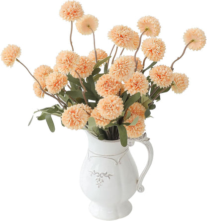 5pcs Coral Pink Faux Silk Mums Artificial Flowers, Bulk Fake Small Mini Chrysanthemums with Stems for DIY Wedding Centerpieces Floral Arrangements Vase Fillers Home Decorations