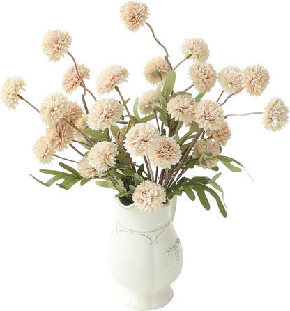5pcs Coral Pink Faux Silk Mums Artificial Flowers, Bulk Fake Small Mini Chrysanthemums with Stems for DIY Wedding Centerpieces Floral Arrangements Vase Fillers Home Decorations