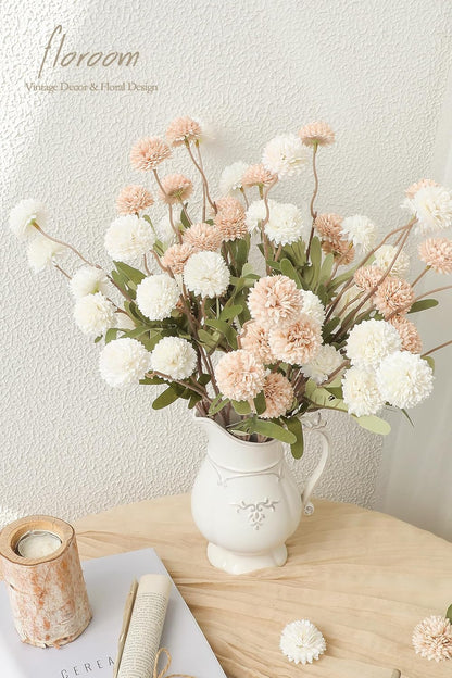 5pcs Coral Pink Faux Silk Mums Artificial Flowers, Bulk Fake Small Mini Chrysanthemums with Stems for DIY Wedding Centerpieces Floral Arrangements Vase Fillers Home Decorations