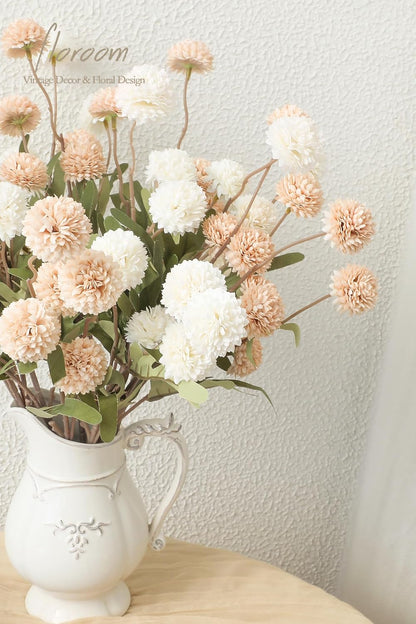 5pcs Coral Pink Faux Silk Mums Artificial Flowers, Bulk Fake Small Mini Chrysanthemums with Stems for DIY Wedding Centerpieces Floral Arrangements Vase Fillers Home Decorations