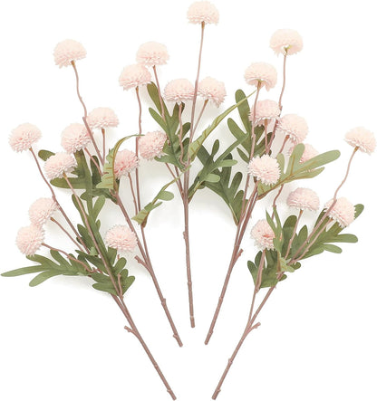 5pcs Coral Pink Faux Silk Mums Artificial Flowers, Bulk Fake Small Mini Chrysanthemums with Stems for DIY Wedding Centerpieces Floral Arrangements Vase Fillers Home Decorations