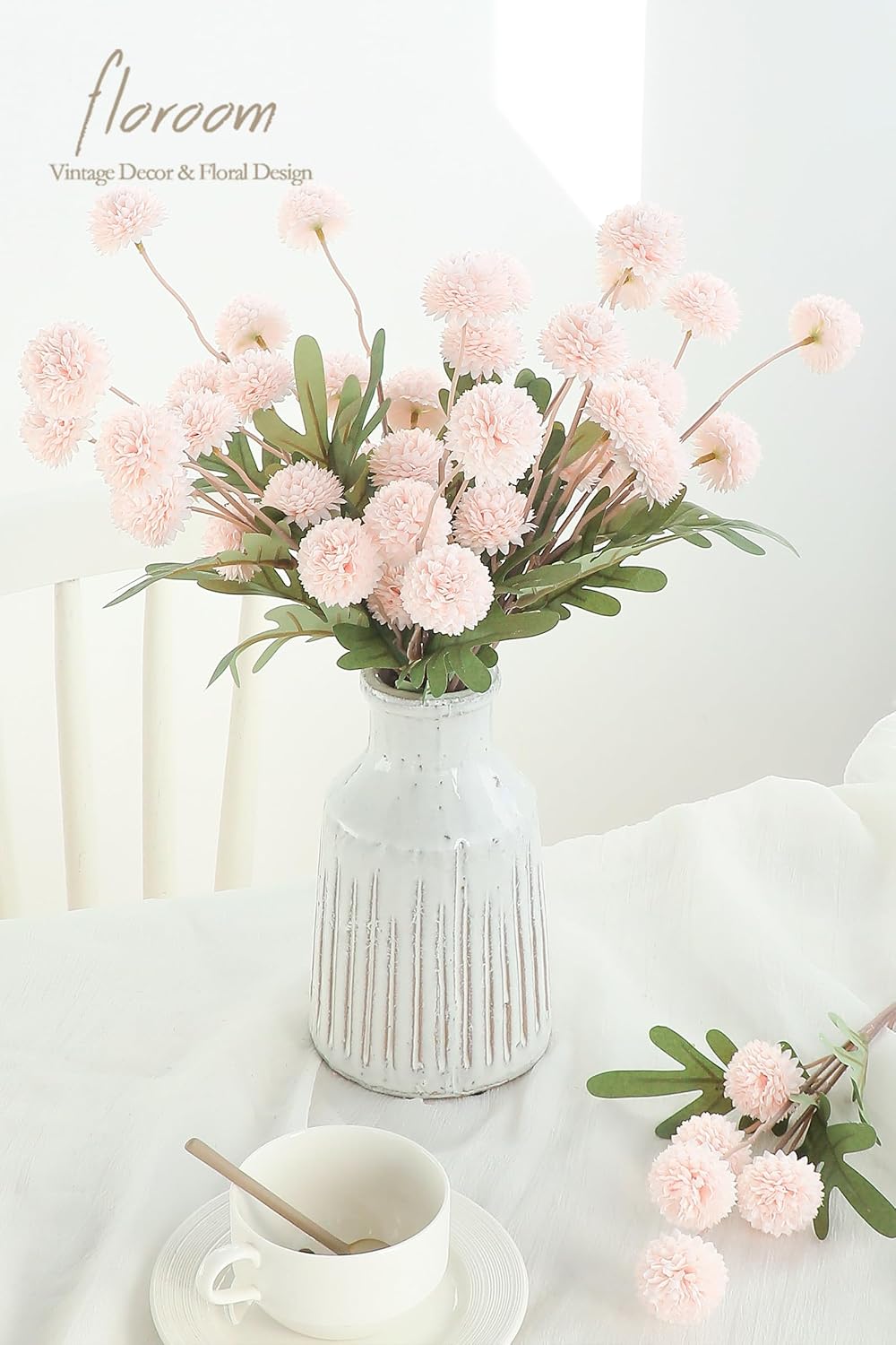 5pcs Coral Pink Faux Silk Mums Artificial Flowers, Bulk Fake Small Mini Chrysanthemums with Stems for DIY Wedding Centerpieces Floral Arrangements Vase Fillers Home Decorations