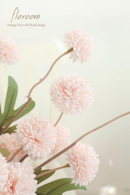 5pcs Coral Pink Faux Silk Mums Artificial Flowers, Bulk Fake Small Mini Chrysanthemums with Stems for DIY Wedding Centerpieces Floral Arrangements Vase Fillers Home Decorations