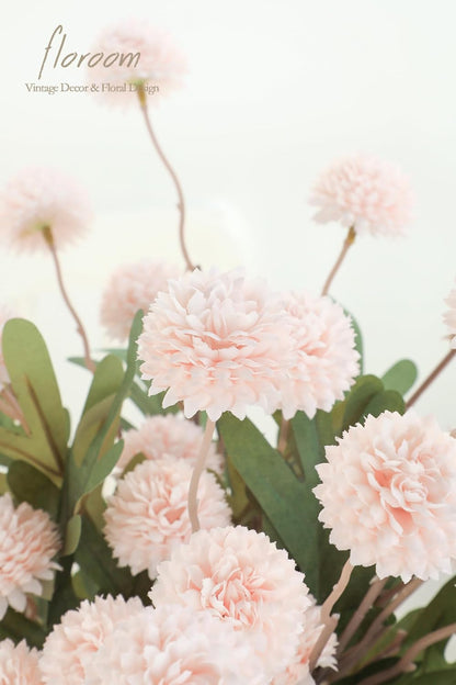 5pcs Coral Pink Faux Silk Mums Artificial Flowers, Bulk Fake Small Mini Chrysanthemums with Stems for DIY Wedding Centerpieces Floral Arrangements Vase Fillers Home Decorations