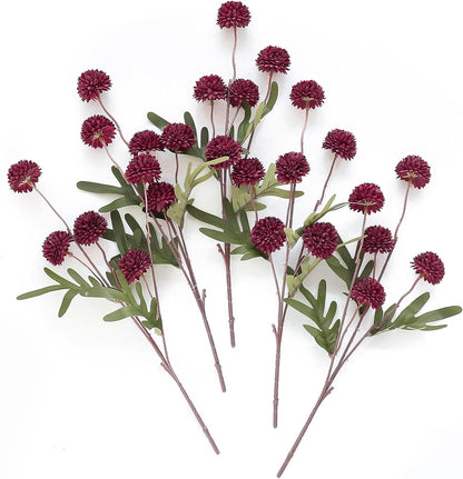 5pcs Coral Pink Faux Silk Mums Artificial Flowers, Bulk Fake Small Mini Chrysanthemums with Stems for DIY Wedding Centerpieces Floral Arrangements Vase Fillers Home Decorations