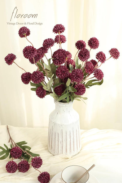 5pcs Coral Pink Faux Silk Mums Artificial Flowers, Bulk Fake Small Mini Chrysanthemums with Stems for DIY Wedding Centerpieces Floral Arrangements Vase Fillers Home Decorations