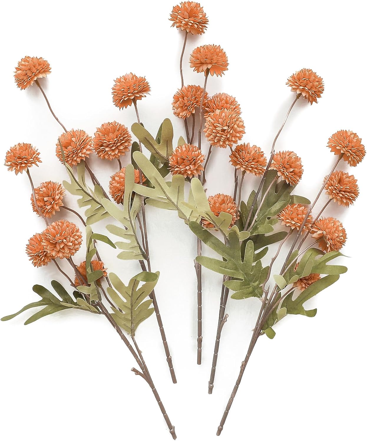 5pcs Coral Pink Faux Silk Mums Artificial Flowers, Bulk Fake Small Mini Chrysanthemums with Stems for DIY Wedding Centerpieces Floral Arrangements Vase Fillers Home Decorations