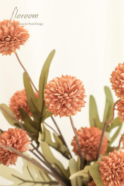 5pcs Coral Pink Faux Silk Mums Artificial Flowers, Bulk Fake Small Mini Chrysanthemums with Stems for DIY Wedding Centerpieces Floral Arrangements Vase Fillers Home Decorations