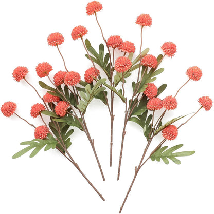 5pcs Coral Pink Faux Silk Mums Artificial Flowers, Bulk Fake Small Mini Chrysanthemums with Stems for DIY Wedding Centerpieces Floral Arrangements Vase Fillers Home Decorations