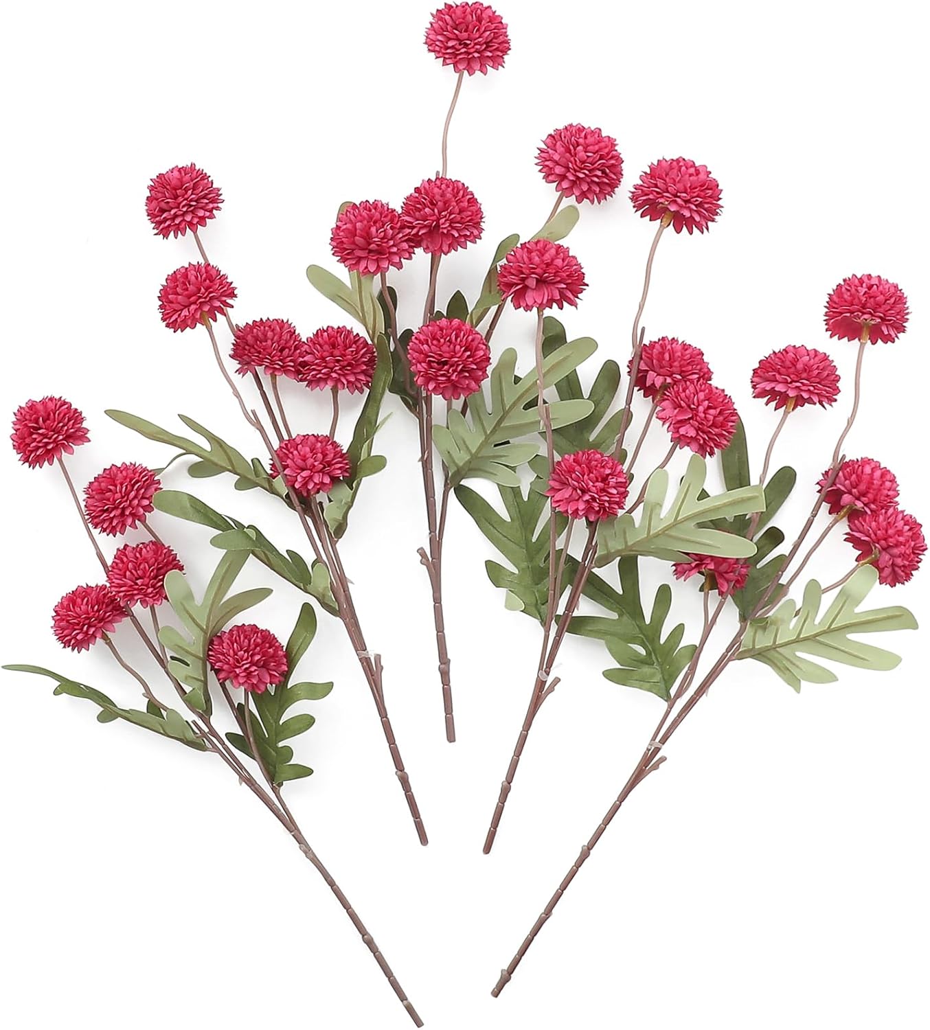 5pcs Coral Pink Faux Silk Mums Artificial Flowers, Bulk Fake Small Mini Chrysanthemums with Stems for DIY Wedding Centerpieces Floral Arrangements Vase Fillers Home Decorations