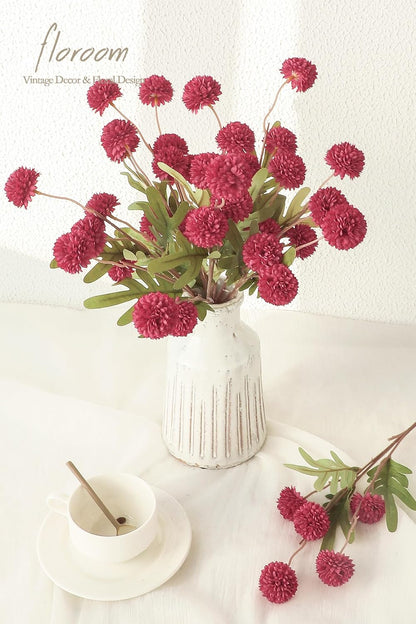 5pcs Coral Pink Faux Silk Mums Artificial Flowers, Bulk Fake Small Mini Chrysanthemums with Stems for DIY Wedding Centerpieces Floral Arrangements Vase Fillers Home Decorations