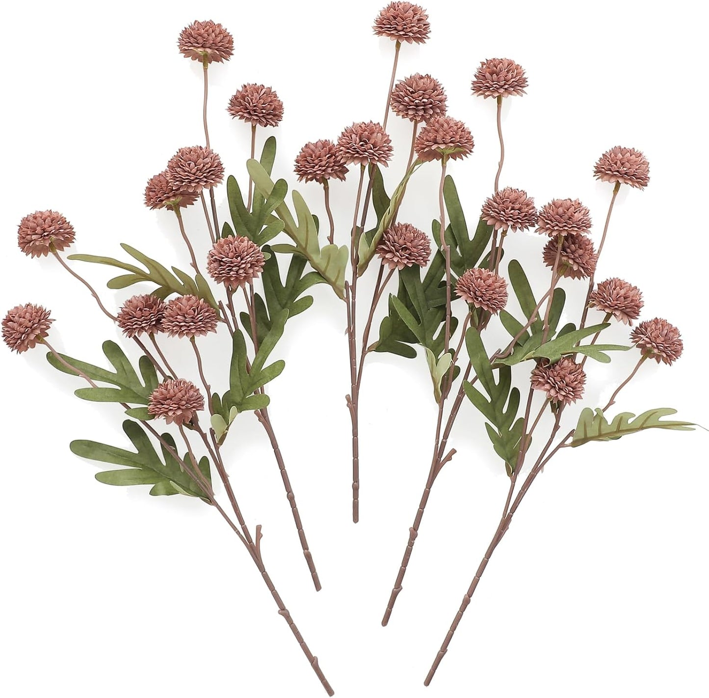 5pcs Coral Pink Faux Silk Mums Artificial Flowers, Bulk Fake Small Mini Chrysanthemums with Stems for DIY Wedding Centerpieces Floral Arrangements Vase Fillers Home Decorations