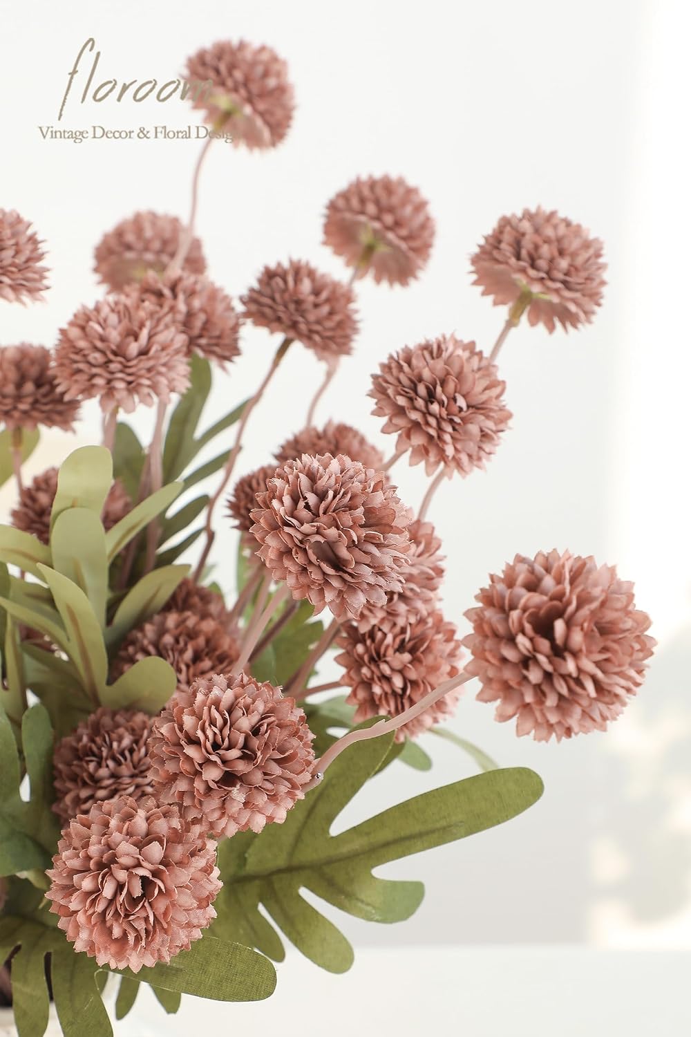 5pcs Coral Pink Faux Silk Mums Artificial Flowers, Bulk Fake Small Mini Chrysanthemums with Stems for DIY Wedding Centerpieces Floral Arrangements Vase Fillers Home Decorations