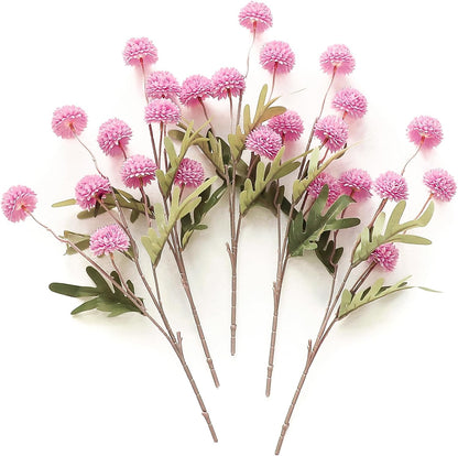 5pcs Coral Pink Faux Silk Mums Artificial Flowers, Bulk Fake Small Mini Chrysanthemums with Stems for DIY Wedding Centerpieces Floral Arrangements Vase Fillers Home Decorations