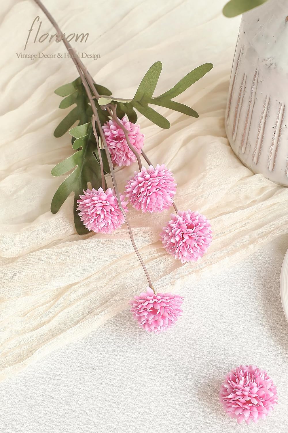 5pcs Coral Pink Faux Silk Mums Artificial Flowers, Bulk Fake Small Mini Chrysanthemums with Stems for DIY Wedding Centerpieces Floral Arrangements Vase Fillers Home Decorations