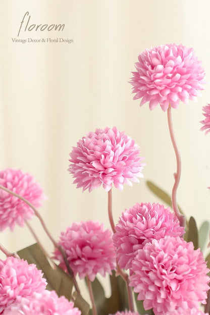 5pcs Coral Pink Faux Silk Mums Artificial Flowers, Bulk Fake Small Mini Chrysanthemums with Stems for DIY Wedding Centerpieces Floral Arrangements Vase Fillers Home Decorations