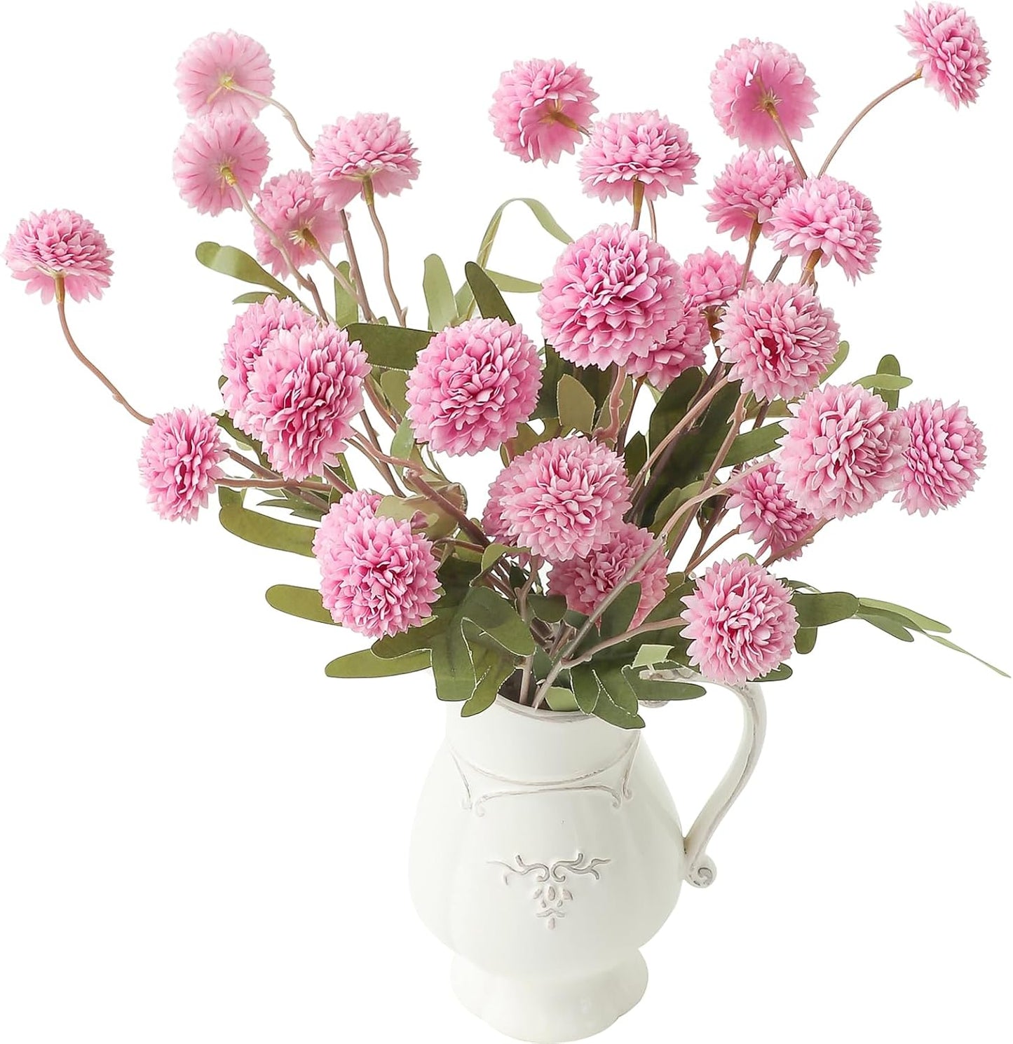 5pcs Coral Pink Faux Silk Mums Artificial Flowers, Bulk Fake Small Mini Chrysanthemums with Stems for DIY Wedding Centerpieces Floral Arrangements Vase Fillers Home Decorations