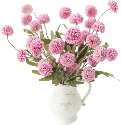 5pcs Coral Pink Faux Silk Mums Artificial Flowers, Bulk Fake Small Mini Chrysanthemums with Stems for DIY Wedding Centerpieces Floral Arrangements Vase Fillers Home Decorations