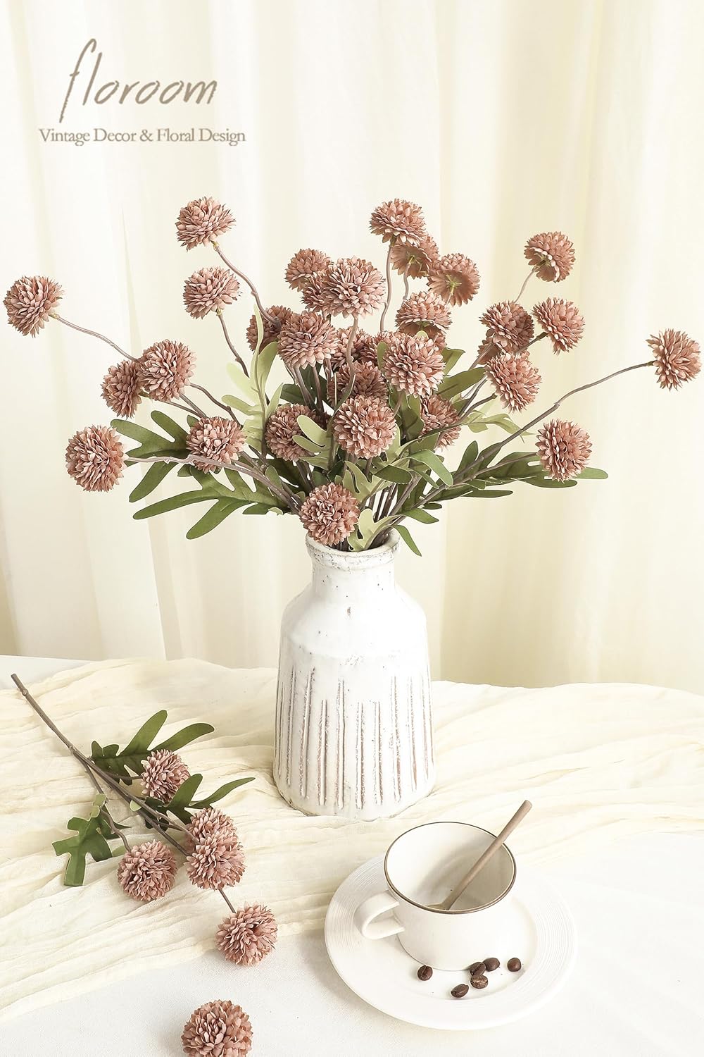 5pcs Coral Pink Faux Silk Mums Artificial Flowers, Bulk Fake Small Mini Chrysanthemums with Stems for DIY Wedding Centerpieces Floral Arrangements Vase Fillers Home Decorations