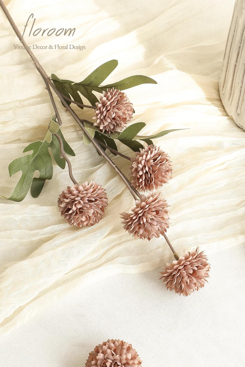 5pcs Coral Pink Faux Silk Mums Artificial Flowers, Bulk Fake Small Mini Chrysanthemums with Stems for DIY Wedding Centerpieces Floral Arrangements Vase Fillers Home Decorations