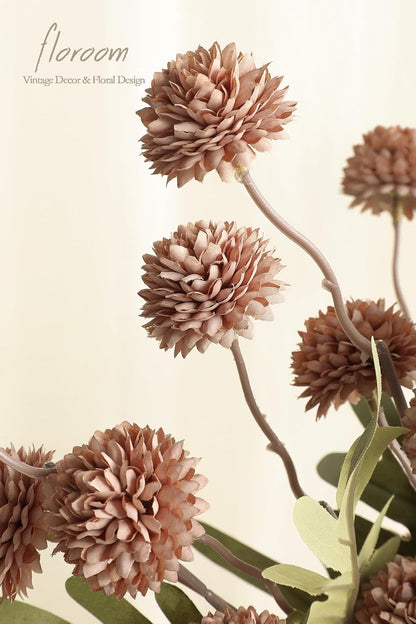 5pcs Coral Pink Faux Silk Mums Artificial Flowers, Bulk Fake Small Mini Chrysanthemums with Stems for DIY Wedding Centerpieces Floral Arrangements Vase Fillers Home Decorations