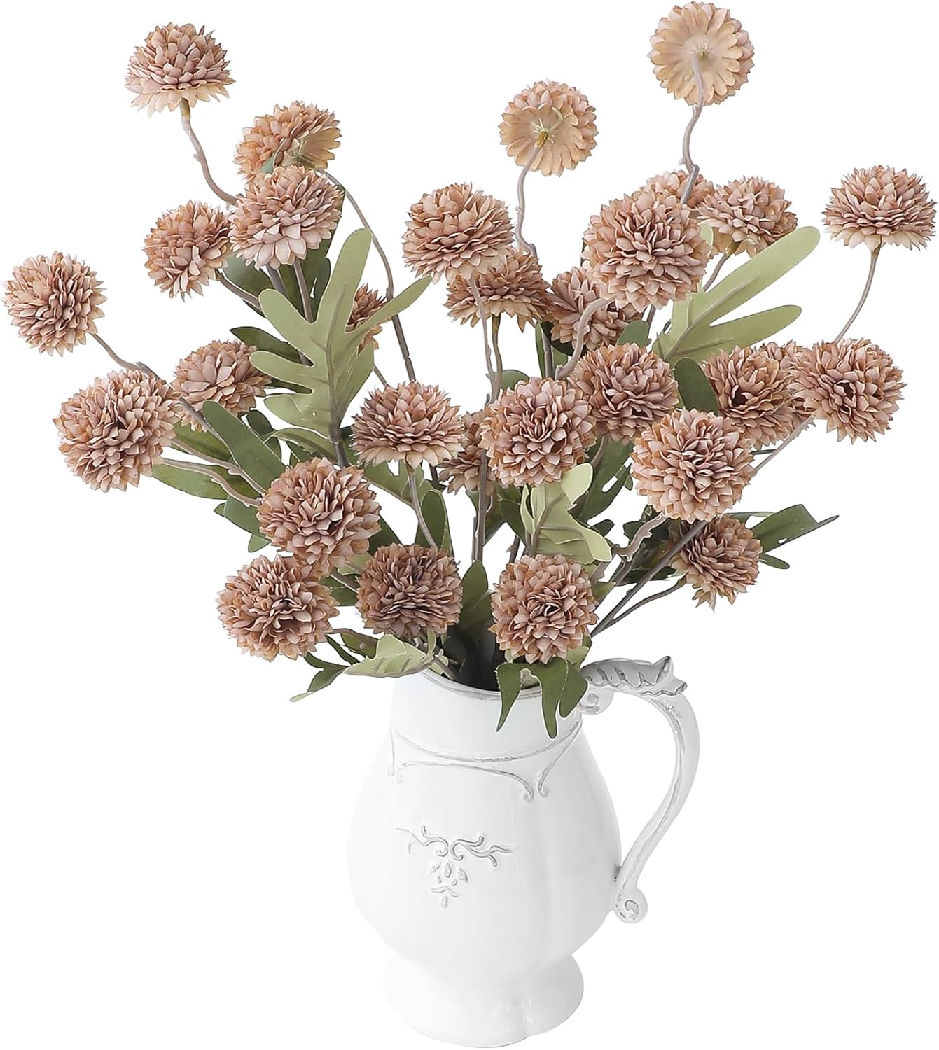 5pcs Coral Pink Faux Silk Mums Artificial Flowers, Bulk Fake Small Mini Chrysanthemums with Stems for DIY Wedding Centerpieces Floral Arrangements Vase Fillers Home Decorations