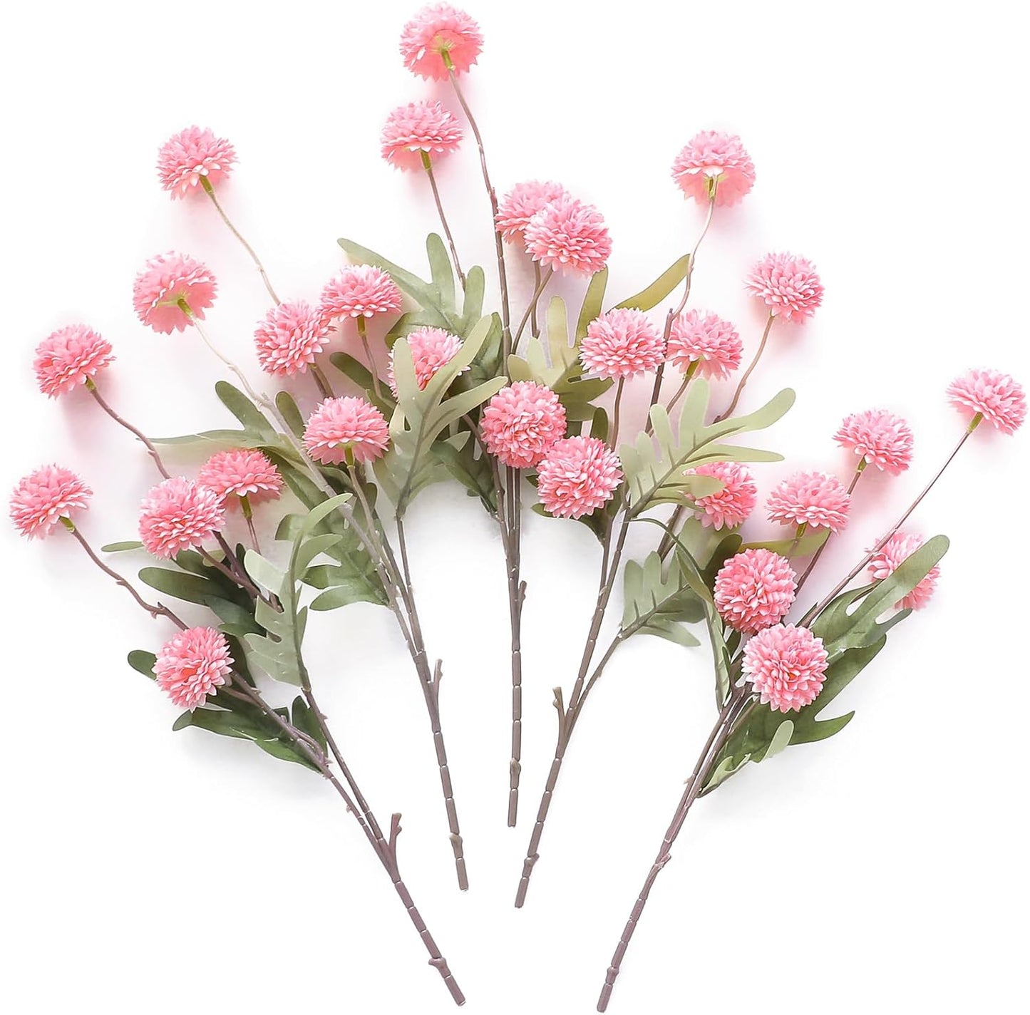 5pcs Coral Pink Faux Silk Mums Artificial Flowers, Bulk Fake Small Mini Chrysanthemums with Stems for DIY Wedding Centerpieces Floral Arrangements Vase Fillers Home Decorations