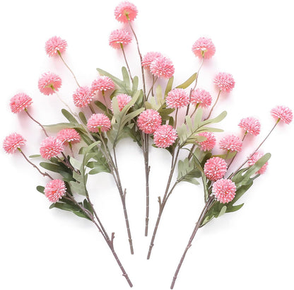 5pcs Coral Pink Faux Silk Mums Artificial Flowers, Bulk Fake Small Mini Chrysanthemums with Stems for DIY Wedding Centerpieces Floral Arrangements Vase Fillers Home Decorations