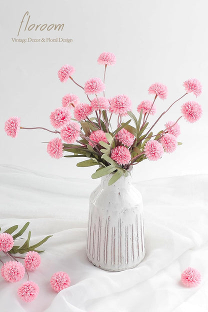 5pcs Coral Pink Faux Silk Mums Artificial Flowers, Bulk Fake Small Mini Chrysanthemums with Stems for DIY Wedding Centerpieces Floral Arrangements Vase Fillers Home Decorations