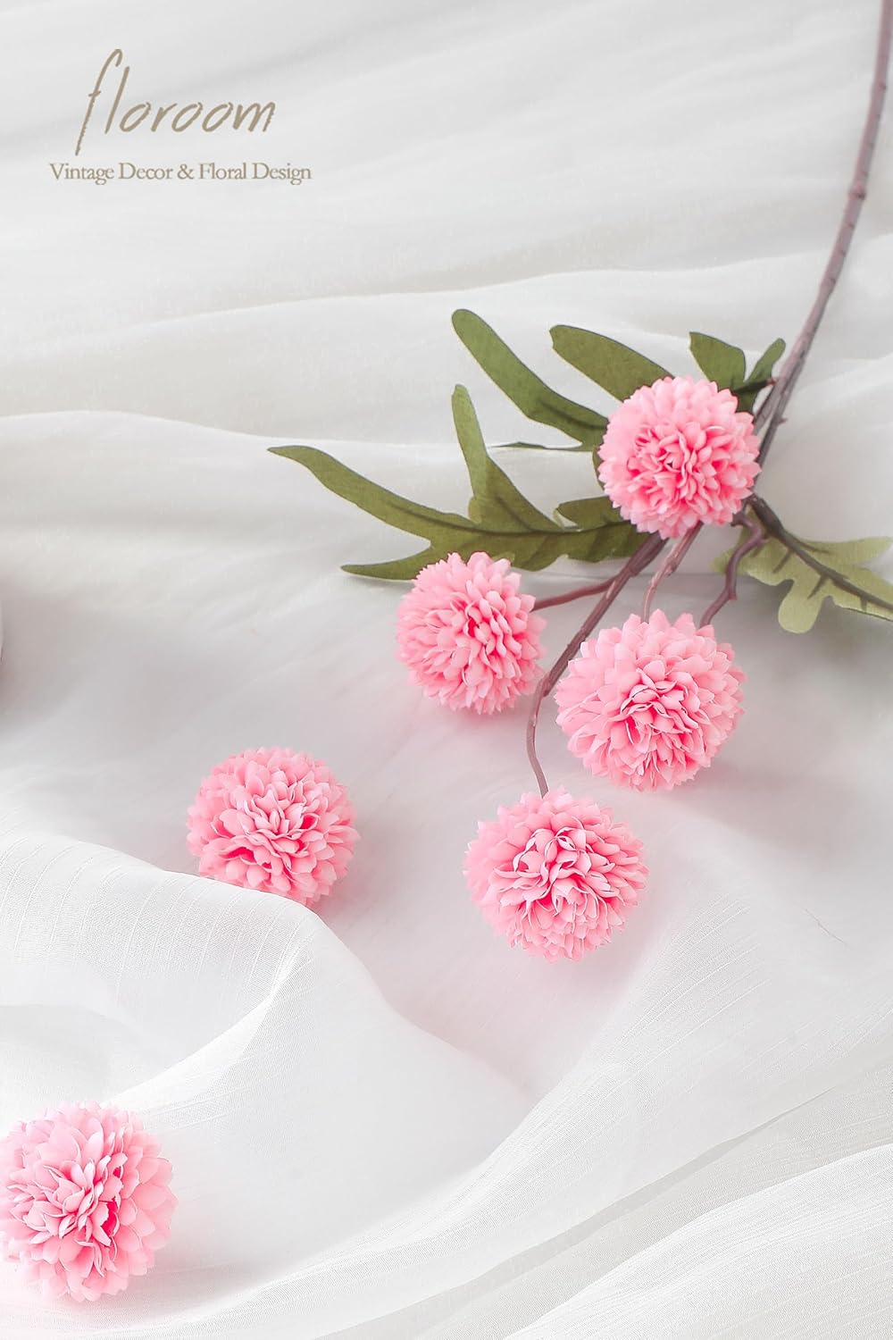 5pcs Coral Pink Faux Silk Mums Artificial Flowers, Bulk Fake Small Mini Chrysanthemums with Stems for DIY Wedding Centerpieces Floral Arrangements Vase Fillers Home Decorations
