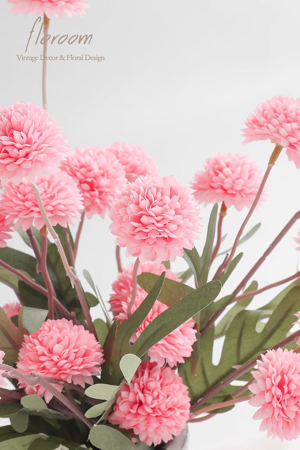 5pcs Coral Pink Faux Silk Mums Artificial Flowers, Bulk Fake Small Mini Chrysanthemums with Stems for DIY Wedding Centerpieces Floral Arrangements Vase Fillers Home Decorations
