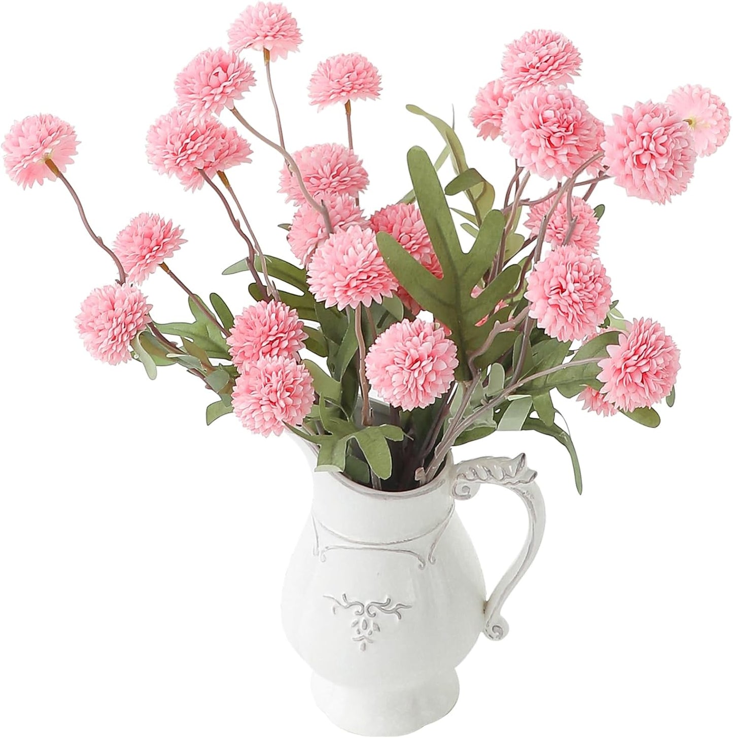 5pcs Coral Pink Faux Silk Mums Artificial Flowers, Bulk Fake Small Mini Chrysanthemums with Stems for DIY Wedding Centerpieces Floral Arrangements Vase Fillers Home Decorations