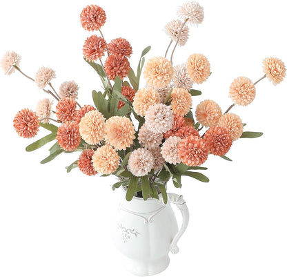 5pcs Coral Pink Faux Silk Mums Artificial Flowers, Bulk Fake Small Mini Chrysanthemums with Stems for DIY Wedding Centerpieces Floral Arrangements Vase Fillers Home Decorations