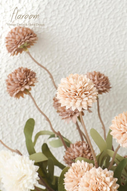 5pcs Coral Pink Faux Silk Mums Artificial Flowers, Bulk Fake Small Mini Chrysanthemums with Stems for DIY Wedding Centerpieces Floral Arrangements Vase Fillers Home Decorations