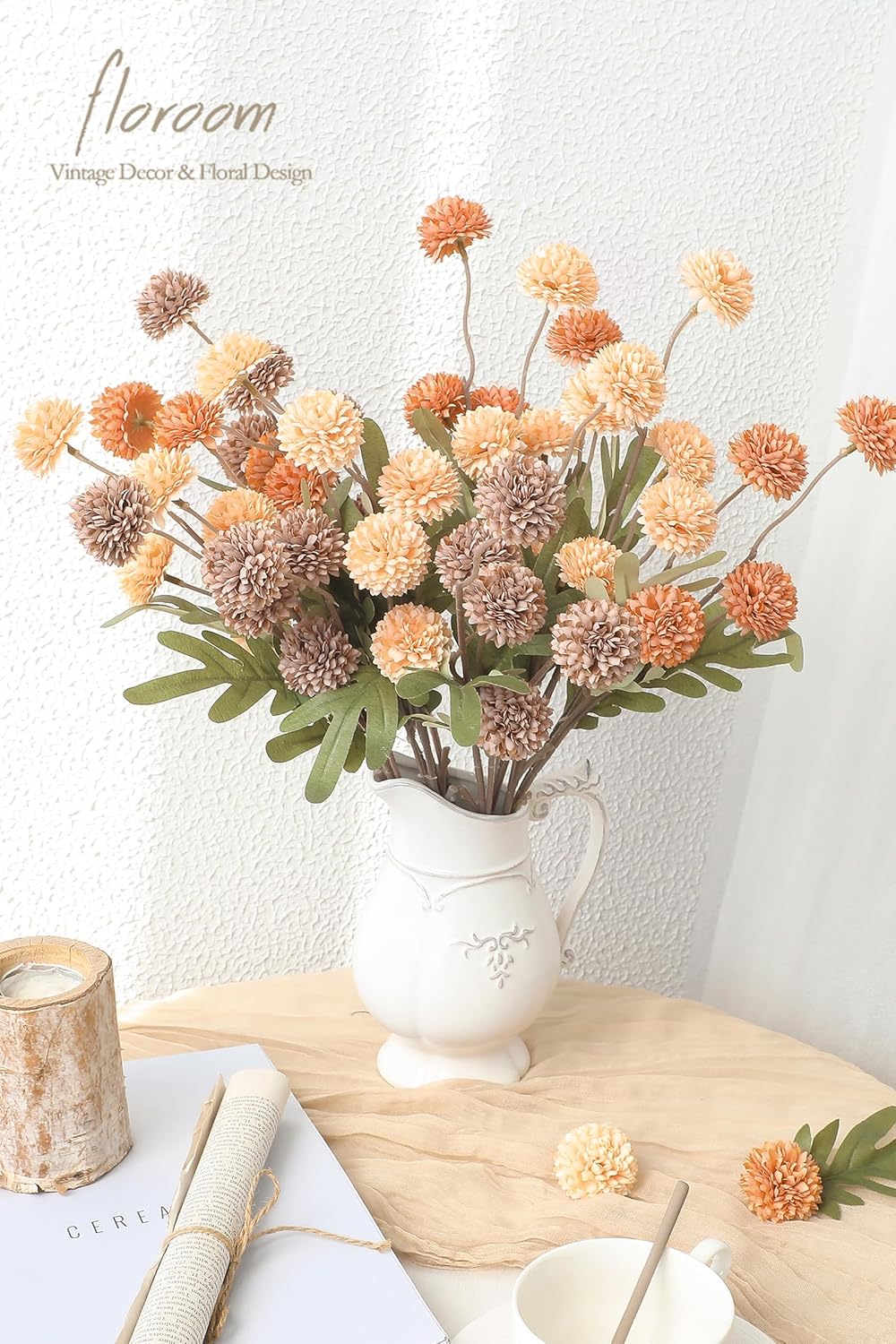 5pcs Coral Pink Faux Silk Mums Artificial Flowers, Bulk Fake Small Mini Chrysanthemums with Stems for DIY Wedding Centerpieces Floral Arrangements Vase Fillers Home Decorations