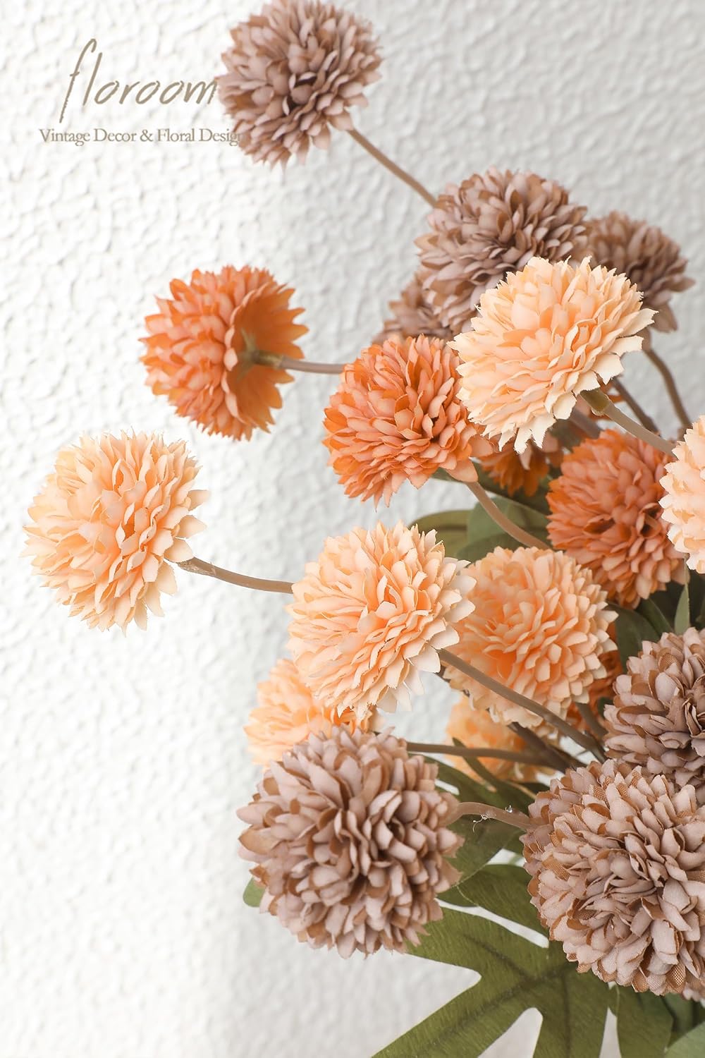 5pcs Coral Pink Faux Silk Mums Artificial Flowers, Bulk Fake Small Mini Chrysanthemums with Stems for DIY Wedding Centerpieces Floral Arrangements Vase Fillers Home Decorations