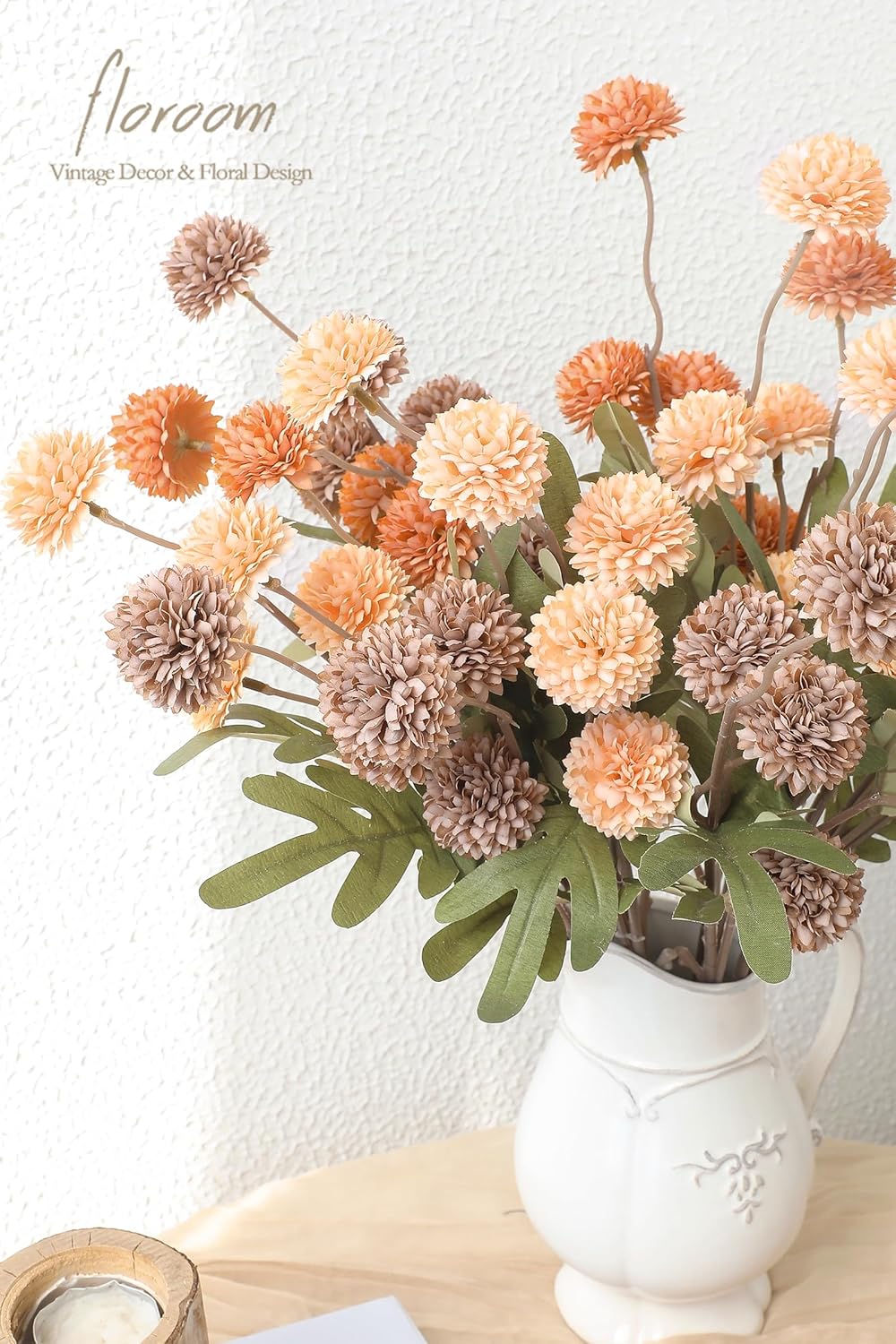 5pcs Coral Pink Faux Silk Mums Artificial Flowers, Bulk Fake Small Mini Chrysanthemums with Stems for DIY Wedding Centerpieces Floral Arrangements Vase Fillers Home Decorations