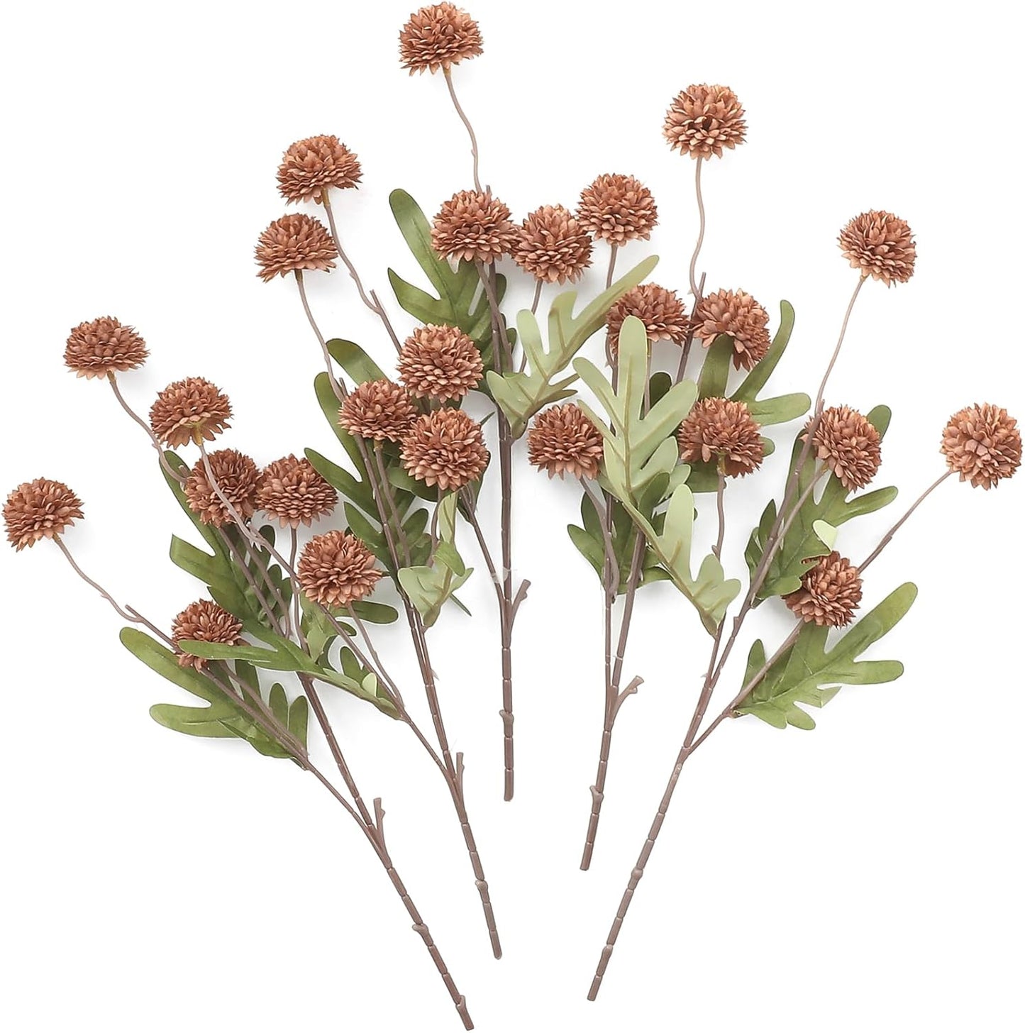 5pcs Coral Pink Faux Silk Mums Artificial Flowers, Bulk Fake Small Mini Chrysanthemums with Stems for DIY Wedding Centerpieces Floral Arrangements Vase Fillers Home Decorations
