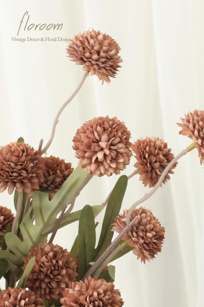 5pcs Coral Pink Faux Silk Mums Artificial Flowers, Bulk Fake Small Mini Chrysanthemums with Stems for DIY Wedding Centerpieces Floral Arrangements Vase Fillers Home Decorations