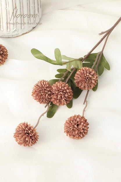 5pcs Coral Pink Faux Silk Mums Artificial Flowers, Bulk Fake Small Mini Chrysanthemums with Stems for DIY Wedding Centerpieces Floral Arrangements Vase Fillers Home Decorations