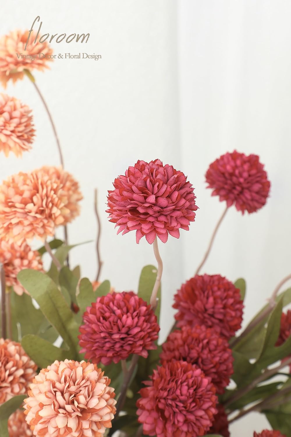 5pcs Coral Pink Faux Silk Mums Artificial Flowers, Bulk Fake Small Mini Chrysanthemums with Stems for DIY Wedding Centerpieces Floral Arrangements Vase Fillers Home Decorations