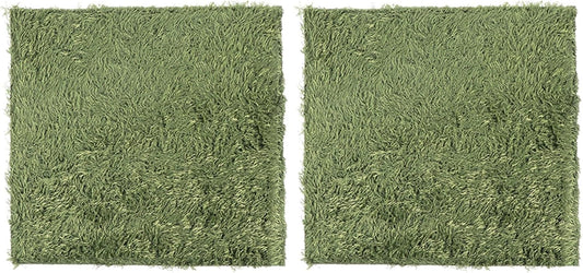 2Pcs Reptile Carpets Moisturizing Fake Lawn Cotton Green