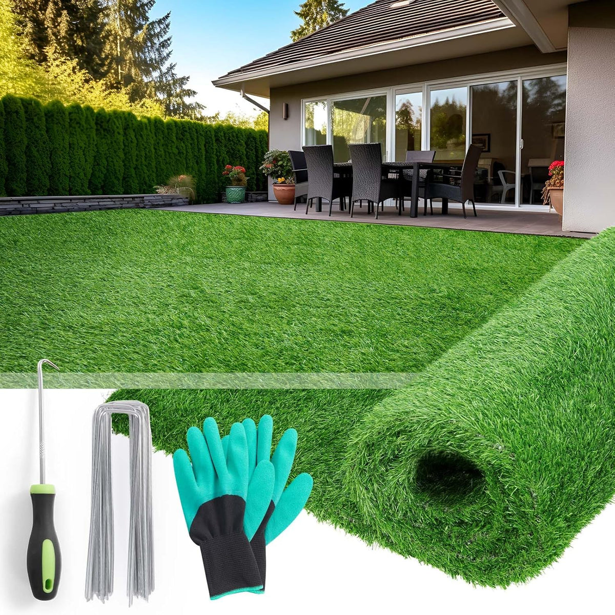 Artificial Turf Grass Outdoor Indoor 3x5ft, Synthetic Fake Grass for Dogs
