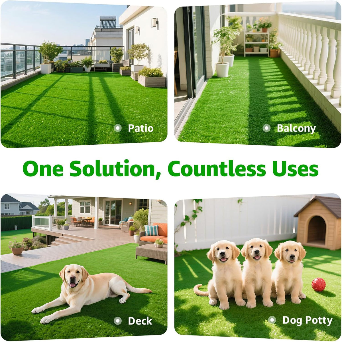 Artificial Turf Grass Outdoor Indoor 3x5ft, Synthetic Fake Grass for Dogs