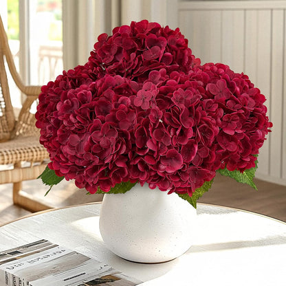 21in Hydrangea Artificial Flowers, Latex Real Touch Hydrangeas (Blue) | Lifelike Large Hydrangea Flowers Long Stem Fake Hydrangeas for Home Decor Party Arrangements Wedding Bouquets Centerpieces