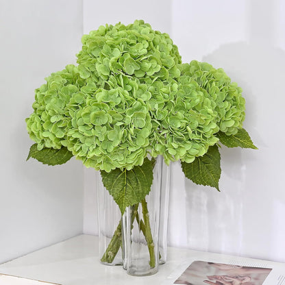 21in Hydrangea Artificial Flowers, Latex Real Touch Hydrangeas (Blue) | Lifelike Large Hydrangea Flowers Long Stem Fake Hydrangeas for Home Decor Party Arrangements Wedding Bouquets Centerpieces