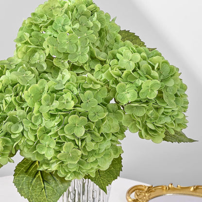 21in Hydrangea Artificial Flowers, Latex Real Touch Hydrangeas (Blue) | Lifelike Large Hydrangea Flowers Long Stem Fake Hydrangeas for Home Decor Party Arrangements Wedding Bouquets Centerpieces