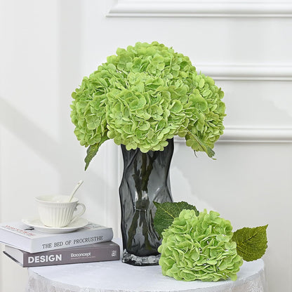 21in Hydrangea Artificial Flowers, Latex Real Touch Hydrangeas (Blue) | Lifelike Large Hydrangea Flowers Long Stem Fake Hydrangeas for Home Decor Party Arrangements Wedding Bouquets Centerpieces